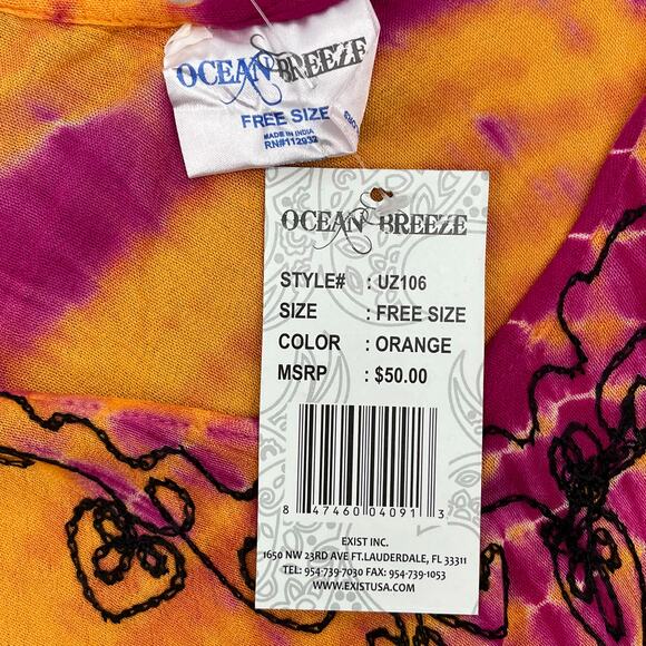 Ocean Breeze Tie Dye Lightweight Bathing Suit Beach Tank Cover Up Maxi Dress - Picture 6 of 9